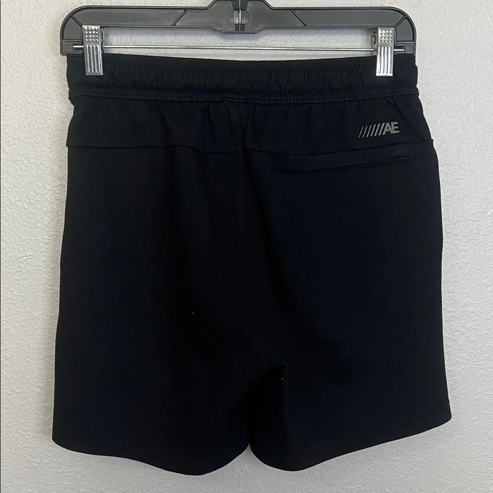 American Eagle Fleece Drawstring Shorts Black Size Small